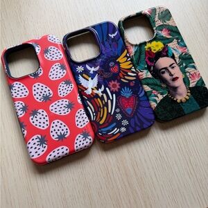 Vibrant Artistic Phone Case Trio - Red, Purple, Multicolor